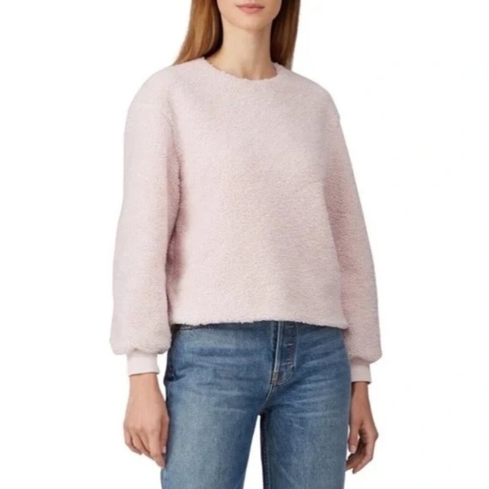 Vince Sherpa Pullover Sweater - Light Pink - Size Medium